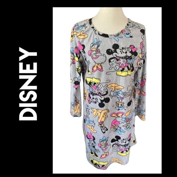 Disney Long Sleeve Gray Pajama Shirt Size Large - Picture 1 of 8